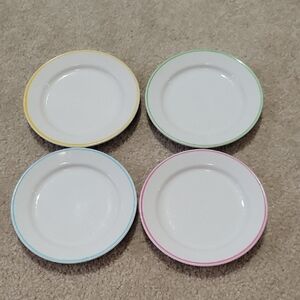 Ikea Colorful Rimmed Desert Plates Set